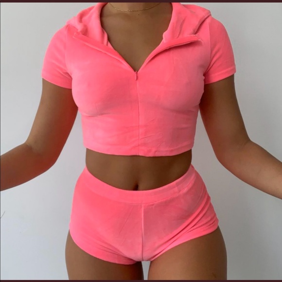 Kiki the Brand Hot Pink Velour Set - Picture 1 of 14